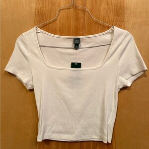 Wild Fable Cream Ribbed Crop Top